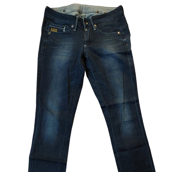 G-Star Raw Midge Skinny Cropped Blue Denim Jeans Sz 26 NWOT - Picture 2 of 11